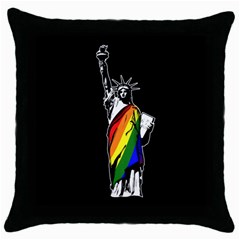 Pride Statue Of Liberty  Throw Pillow Case (black) by Valentinaart