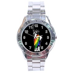 Pride Statue Of Liberty  Stainless Steel Analogue Watch by Valentinaart