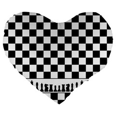 Chess  Large 19  Premium Heart Shape Cushions