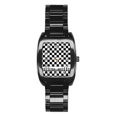 Chess  Stainless Steel Barrel Watch