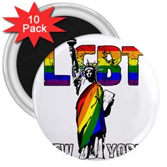 Lgbt New York 3  Magnets (10 Pack)  by Valentinaart