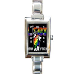 Lgbt New York Rectangle Italian Charm Watch by Valentinaart