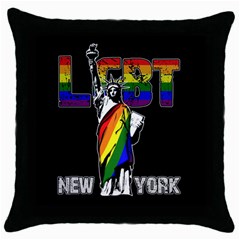 Lgbt New York Throw Pillow Case (black) by Valentinaart