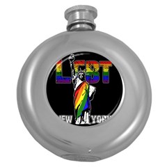 Lgbt New York Round Hip Flask (5 Oz) by Valentinaart