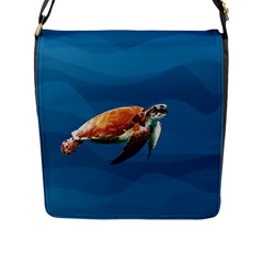 Sea Turtle Flap Messenger Bag (l) 