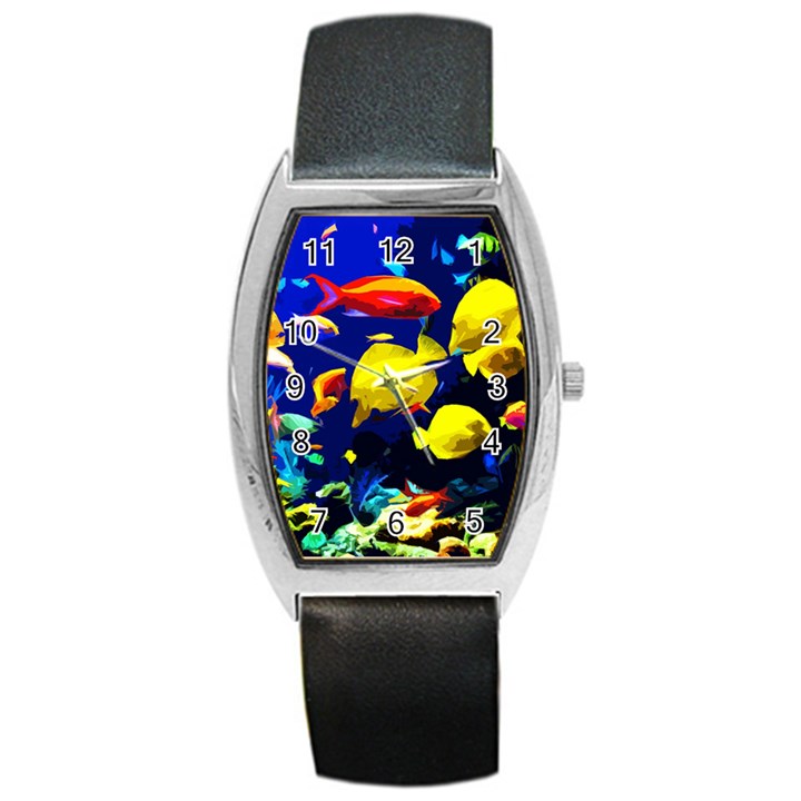 Tropical fish Barrel Style Metal Watch