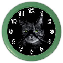 Domestic Cat Color Wall Clocks by Valentinaart