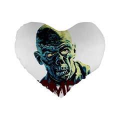 Zombie Standard 16  Premium Flano Heart Shape Cushions by Valentinaart