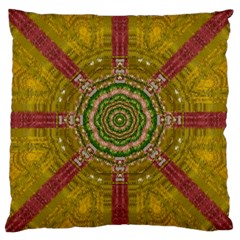 Mandala In Metal And Pearls Large Cushion Case (one Side) by pepitasart