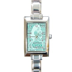 Belicious World Curvy Girl Wordle Rectangle Italian Charm Watch