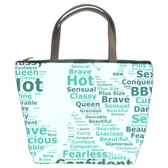 Belicious World Curvy Girl Wordle Bucket Bags by beliciousworld