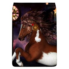 Steampunk Wonderful Wild Horse With Clocks And Gears Flap Covers (l)  by FantasyWorld7