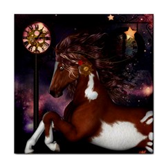 Steampunk Wonderful Wild Horse With Clocks And Gears Face Towel