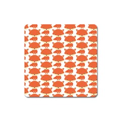 Cute Little Fox Pattern Square Magnet by paulaoliveiradesign