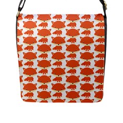 Cute Little Fox Pattern Flap Messenger Bag (l)  by paulaoliveiradesign