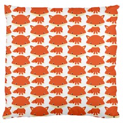 Cute Little Fox Pattern Large Flano Cushion Case (one Side) by paulaoliveiradesign