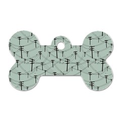 Telephone Lines Repeating Pattern Dog Tag Bone (one Side) by Nexatart