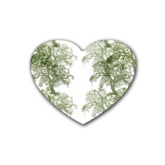 Trees Tile Horizonal Heart Coaster (4 Pack)  by Nexatart