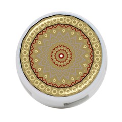 Mandala Art Ornament Pattern 4-port Usb Hub (one Side) by Nexatart