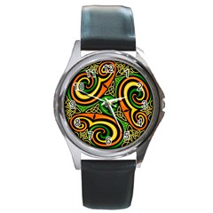 Celtic Celts Circle Color Colors Round Metal Watch