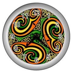 Celtic Celts Circle Color Colors Wall Clocks (silver)  by Nexatart