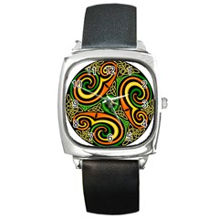 Celtic Celts Circle Color Colors Square Metal Watch by Nexatart