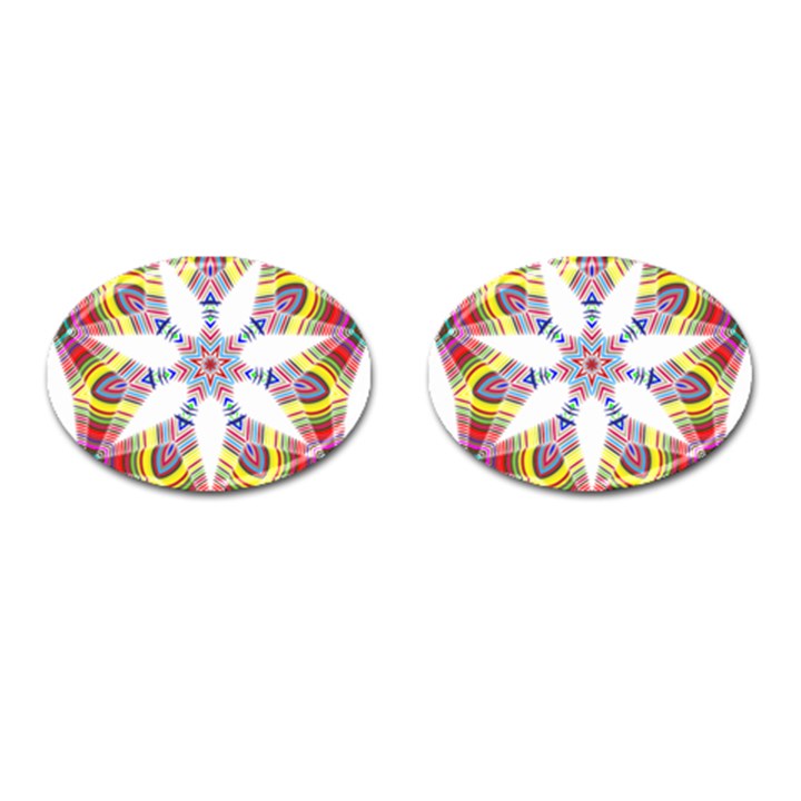 Colorful Chromatic Psychedelic Cufflinks (Oval)