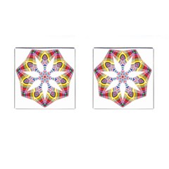 Colorful Chromatic Psychedelic Cufflinks (square) by Nexatart