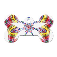 Colorful Chromatic Psychedelic Dog Tag Bone (two Sides) by Nexatart