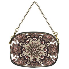 Mandala Pattern Round Brown Floral Chain Purses (two Sides)  by Nexatart