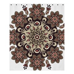 Mandala Pattern Round Brown Floral Shower Curtain 60  X 72  (medium)  by Nexatart