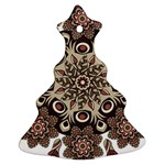 Mandala Pattern Round Brown Floral Ornament (Christmas Tree)  Front