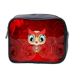 Cute Colorful  Owl, Mandala Design Mini Toiletries Bag 2-side by FantasyWorld7