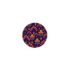 Floral Abstract Purple Pattern 1  Mini Buttons