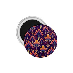 Floral Abstract Purple Pattern 1.75  Magnets