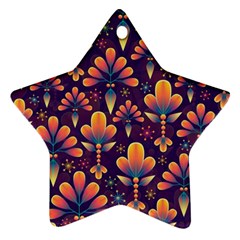 Floral Abstract Purple Pattern Ornament (Star)