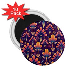 Floral Abstract Purple Pattern 2.25  Magnets (10 pack) 
