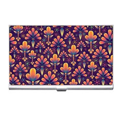 Floral Abstract Purple Pattern Business Card Holders