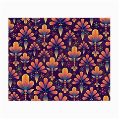 Floral Abstract Purple Pattern Small Glasses Cloth