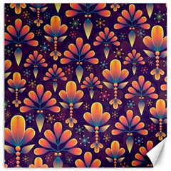 Floral Abstract Purple Pattern Canvas 20  x 20  