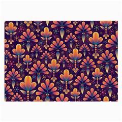 Floral Abstract Purple Pattern Large Glasses Cloth