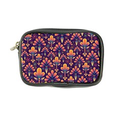 Floral Abstract Purple Pattern Coin Purse