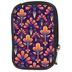 Floral Abstract Purple Pattern Compact Camera Cases