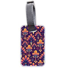 Floral Abstract Purple Pattern Luggage Tags (Two Sides)