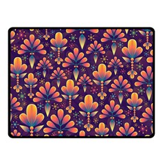 Floral Abstract Purple Pattern Double Sided Fleece Blanket (Small) 