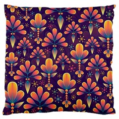 Floral Abstract Purple Pattern Standard Flano Cushion Case (Two Sides)