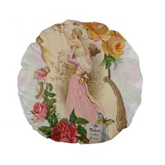 Vintage Floral Illustration Standard 15  Premium Round Cushions by paulaoliveiradesign