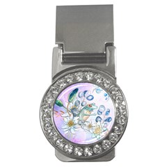 Funny, Cute Frog With Waterlily And Leaves Money Clips (cz)  by FantasyWorld7