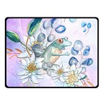 Funny, Cute Frog With Waterlily And Leaves Double Sided Fleece Blanket (Small)  45 x34  Blanket Back