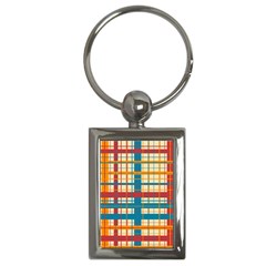 Plaid Pattern Key Chains (rectangle)  by linceazul